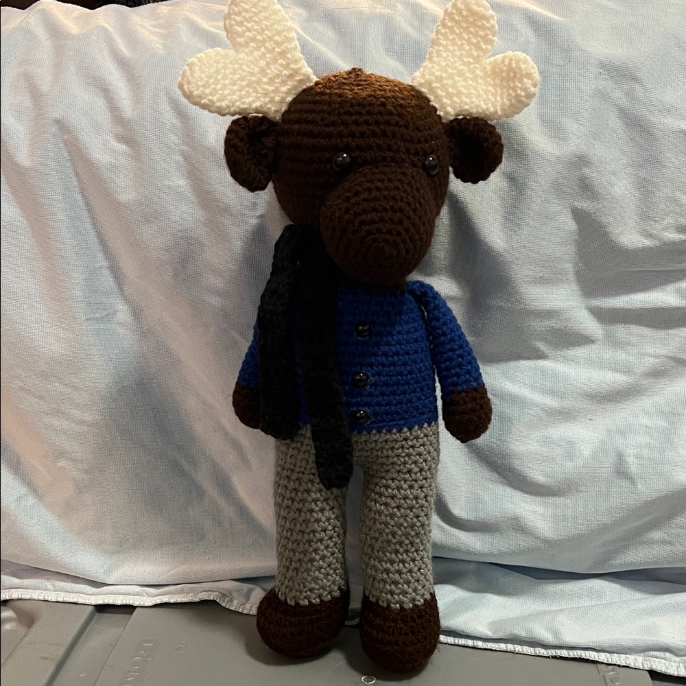 Handmade Crochet Moose Plush Toy